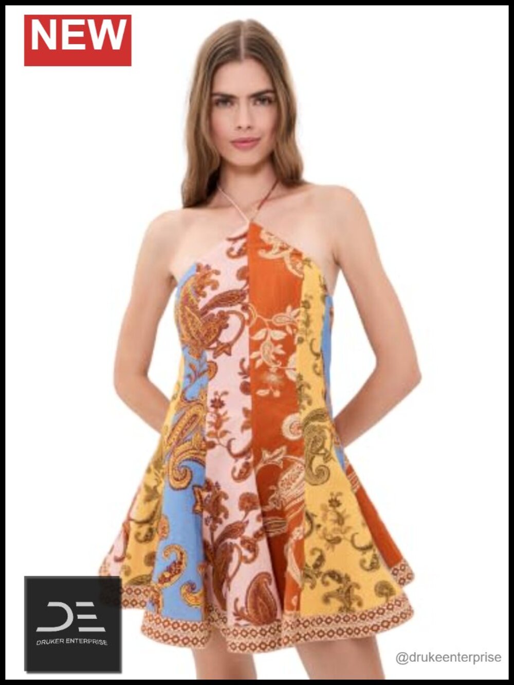 Women's Halter Neck Fit & Flare Mini Dress